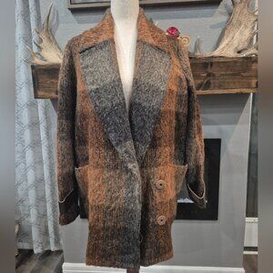 L.A.M.B. Brown and Gray Womens Wool  Coat, Size 4